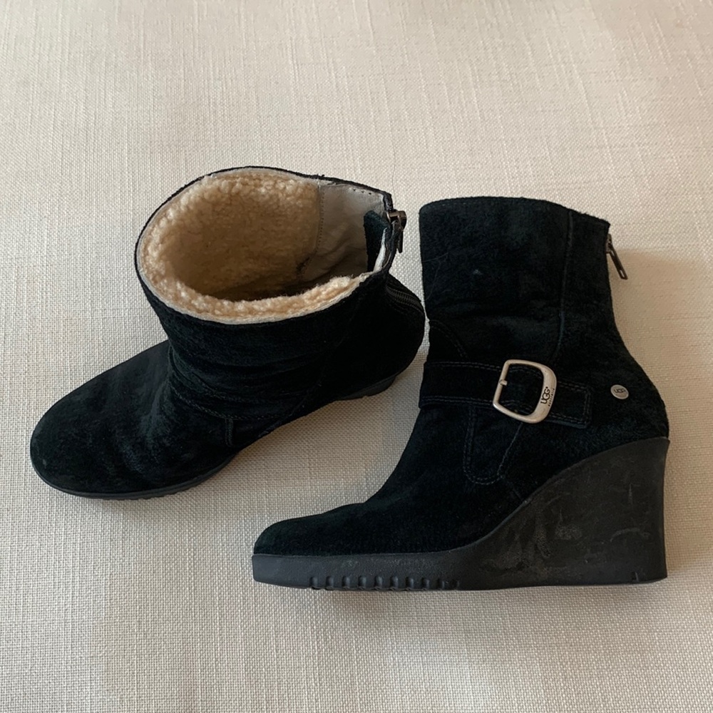 Suede UGG wedge boots size 6